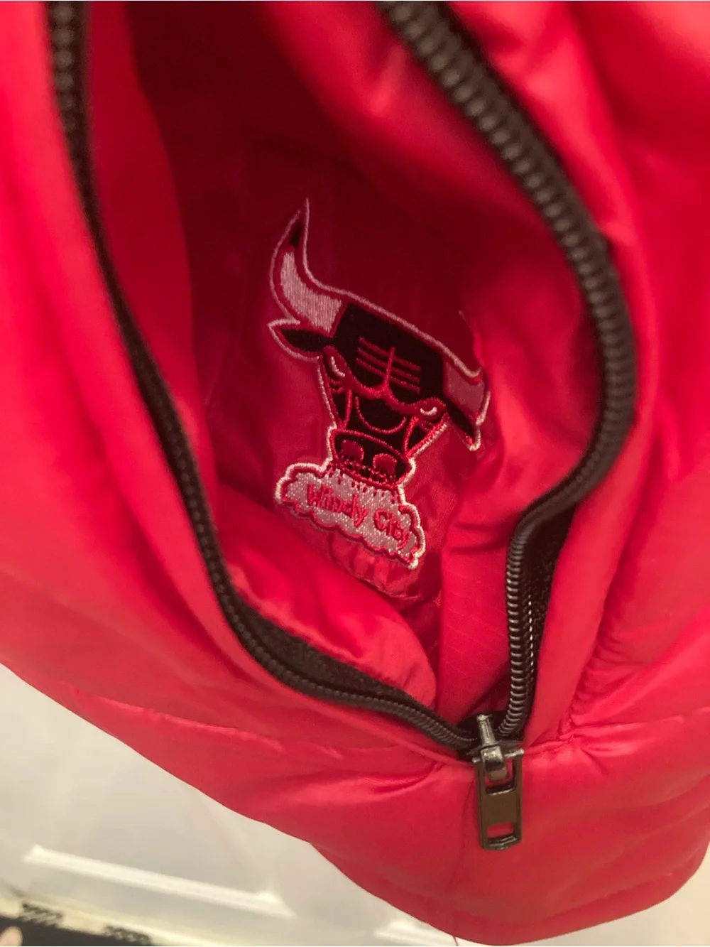 Mitchell & Ness Chicago Bulls Red and Black Puffer Vest